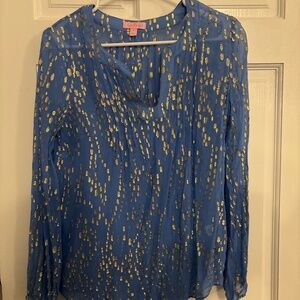 Lilly blue gold blouse